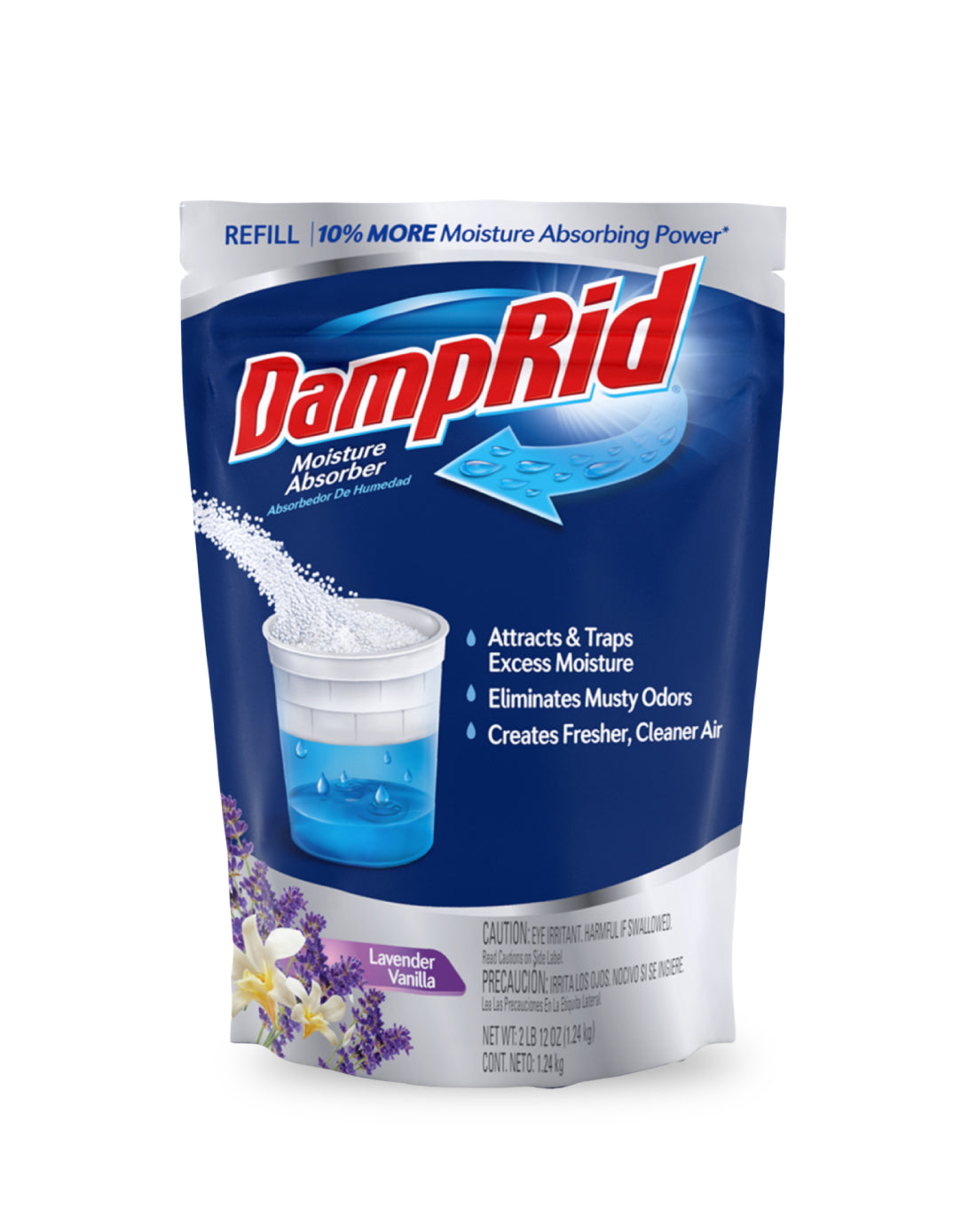 DampRid Recarga Absorbente Humedad Rellenable Aroma Vainilla Lavanda 1,24 kg - Puntolimpieza
